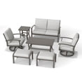 thumbnail image 2 of 7 Piece Aluminum Patio Furniture Set, Outdoor Swivel Armchair with Loveseat, All-Weather Outdoor Sectional Sofa with Side Table and Coffee Table, Garden Conversation Set for Lawn, 2 of 7