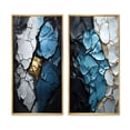 thumbnail image 2 of Designart "Turquoise Tranquility Marble Art in Turquoise, White, and Gold I" Abstract Painting Framed Wall Art Set Of 2 - Modern Gold Framed Wall Art Set Of 2, 2 of 6