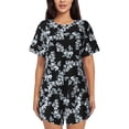 thumbnail image 1 of Balery Flower Conjunto de Pijama para Mujer con Estampado, Dos Piezas de Manga Corta y Shorts, Ropa de Dormir Suave con Cuello Redondo y Bolsillos-X-Large, 1 of 6