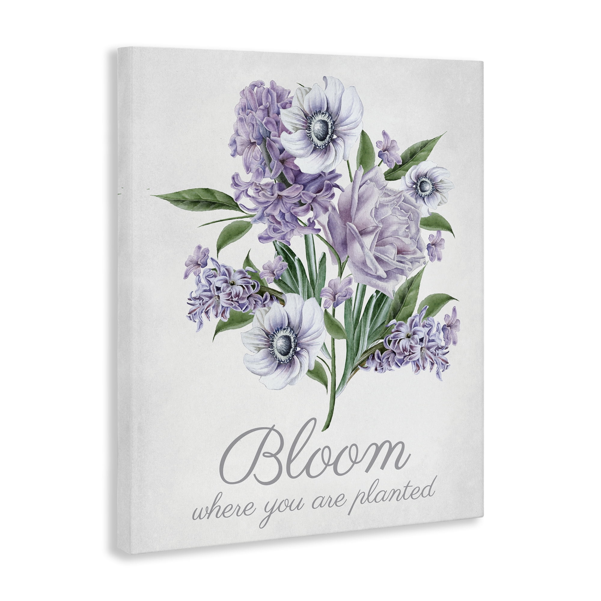 Stupell Industries Vintage Bloom Phrase Botanical & Floral Painting Gallery Wrapped Canvas Art Print Wall Art, 30 x 40
