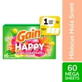 thumbnail image 3 of Gain Happy Hibiscus Hula Mega Dryer Sheets - 60 ct, 3 of 5