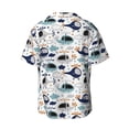 thumbnail image 5 of Salouo Cartoon Helicopters Pattern Cuban Collar Shirts for Men Button-Down Shirt Men's Short Sleeve Shirts Hawaiian Shirts Casual Shirts -Large, 5 of 6