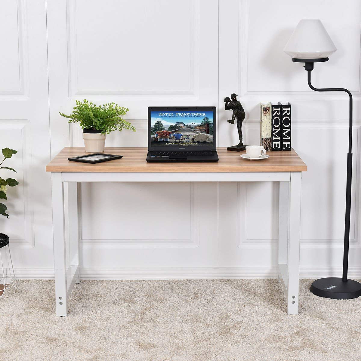 Details about   Computer Desk PC Laptop Table Wood Workstation Study Home Office Furniture White 