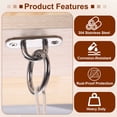 thumbnail image 3 of Uxcell 2 Pcs Ganchos de Placa de Ojo de Acero Inoxidable, Ganchos de Hardware Marítimo Pesado M5 de 0.31" con Tornillos para Colgar Hamaca Silla Colgante Trapecio de Yoga, Forma Redonda Tono Plateado, 3 of 6