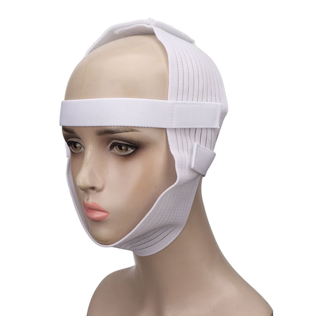 Chin Strap Snoring Tape, Develop Breathing White Adjustable Hook And Head Band Snoring Strap Breathable For Improving Sleep Quality
