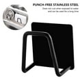 thumbnail image 5 of Storage Rack,Kitchen Stainless Steel Adhesive Sponge Holder Dishcloth Brush Storage Holder Sink Caddy Proof Black, 5 of 7