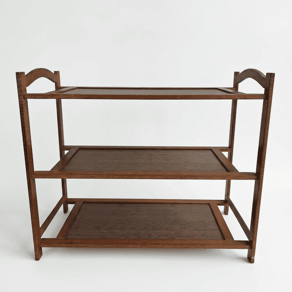 3 Tier Bamboo Shoe Rack for Closet Free Standing Wood Shoe Shelf Storage Organizer for Entryway Small Space Stackable 18.7"x8.3"x15.8" (Natural)