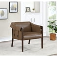 thumbnail image 2 of Parkfield Accent Chair in Molasses Brown  Faux Leather with Walnut Frame, 2 of 7