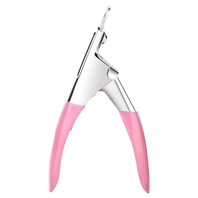 Cortaúñas acrílicas, cortaúñas para uñas acrílicas, puntas de uñas postizas, herramienta de manicura recortadora de acero inoxidable para salón rosa