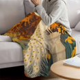 thumbnail image 3 of White Peacock Blanket Soft Cozy Warm Throw Blanket for Couch, Plush Fuzzy Flannel Fleece Blankets for Sofa, Retro Garden Botanical Floral Bed Blankets Lightweight Gifts for Women, 50"x60", 3 of 9