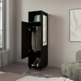 thumbnail image 2 of Depot E-Shop Ambler Armoire with 1 Door, 3 Shelves, and Full-Length Mirror, Black, 2 of 7