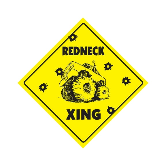 Redneck Crossing Sign Zone Xing | Indoor/Outdoor | 12" Tall hunting fishing rebel pride dude