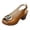 Brown, variant on Comfortable Women's Wide Sandals Chunky Block Heel Slip On Round Toe Dress Shoes for Summer Wedding Party Casual(Beige,Size 7)