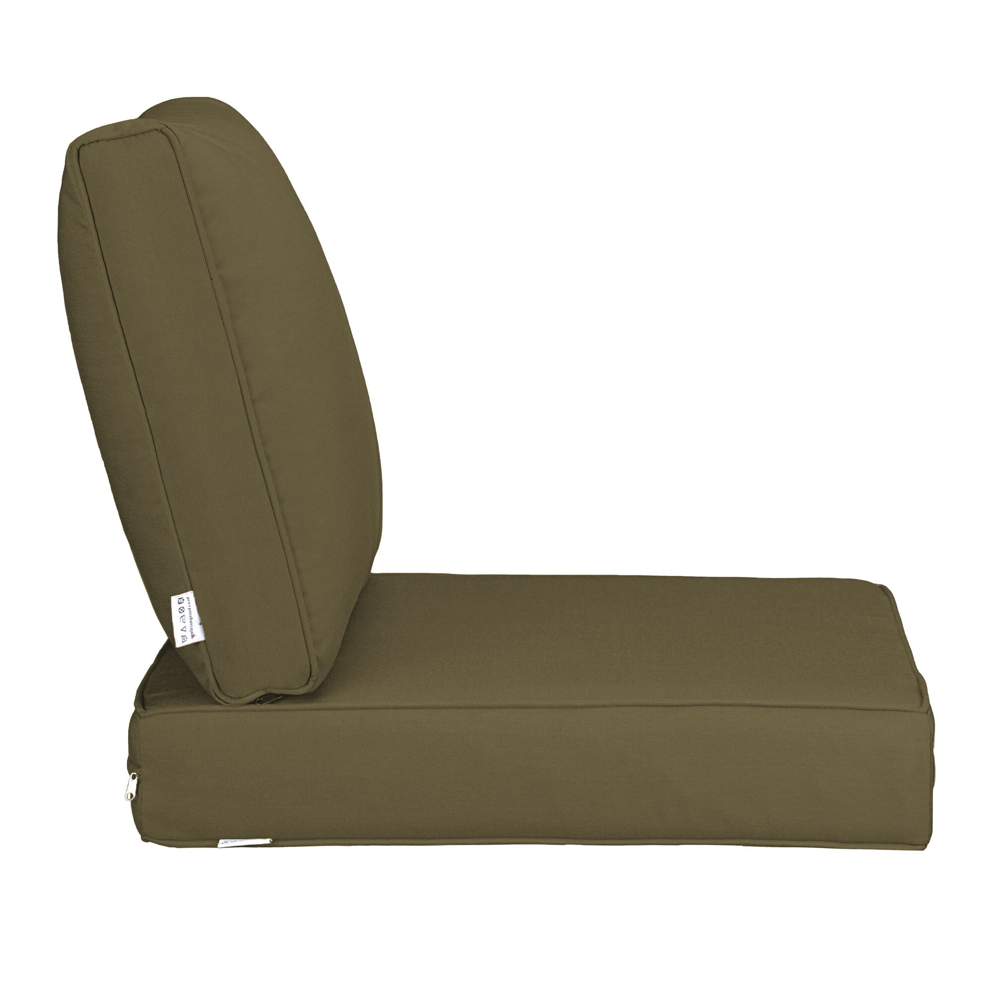 UIXE Outdoor Deep Seat Cushion Set, Patio Furniture Cushions & Back Pad, Water-Resistant Sectional Sofa Cushions for Bistro Chair - Brown