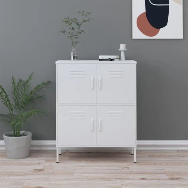 vidaXL Armoire de Rangement Blanche 80x35x101,5 cm Acier