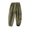 thumbnail image 4 of Boys Cargo Joggers Pants 2 Pack Elastic Waist Jogging Hiking Trousers Kids School Uniform Sweatpants 2-3T, 4 of 6