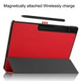 thumbnail image 5 of Case for Samsung Galaxy Tab S10 Ultra 14.6" 2024, Folio Tri-fold Stand Smart PU Leather / Hard Back Cover with Auto Wake/Sleep Magnetic Ligthweight Slim Fit Drop Protective for Tab S10 Ultra, Red, 5 of 11