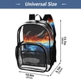 thumbnail image 2 of ALAZA Clear Backpack Fire and Water PVC Transparent BookBag, 2 of 7