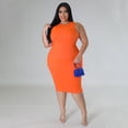 thumbnail image 2 of AURA Women Plus Size Sleeveless Midi Dress Casual Solid Summer Spring Stretch Dress, 2 of 8