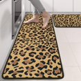 thumbnail image 2 of Kitchen Rugs Sets Of 2,Brown and Black Leopard Print Anti Fatigue Kitchen Mat Rugs Non Slip Washable,Decorative Kitchen Floor Mats for Kitchen,Sink,Laundry,17"x47"+17"x47", 2 of 5