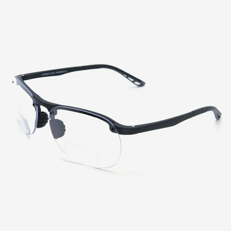 VITENZI Como Bifocal Safety Glasses - Black - Magnification: 1.50
