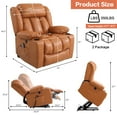 thumbnail image 2 of TEKAMON Large Power Lift Recliner Chair for Elderly with Heat and Massage Leather Electric Recliners Chair For Living Room with Cup Holders, Remote Control (Orange), 2 of 9