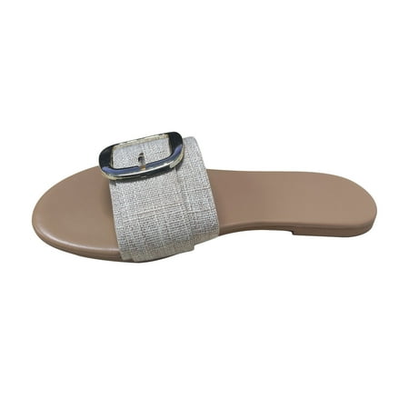 

Women s Casual Vacation Open Toe Decorative Buckle Flat Beach Sandals