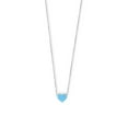 thumbnail image 1 of Women's .925 Sterling Silver 16" + 2" Synthetic Opal Heart Necklace, 1 of 1