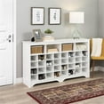 thumbnail image 3 of Trent Home Engineered Wood 36 Cubby Versatile Wooden Shoe Cubby Console in White, 3 of 10