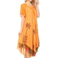 thumbnail image 3 of Sakkas Kai Palm Tree Caftan Tank Dress / Cover Up - Copper - One Size Regular, 3 of 5