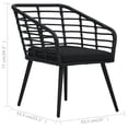 thumbnail image 2 of vidaXL Rattan Dining Chair 2 Pcs Patio Wicker Chair with Cushions Poly Rattan, 2 of 7
