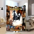 thumbnail image 4 of Galloping Horse Fleece Blanket - Artistic Horse Design, 100% Polyester, 200-250gsm, Machine Washable, All-Season Cozy Throw for Home Decor, Camping, 4 of 6