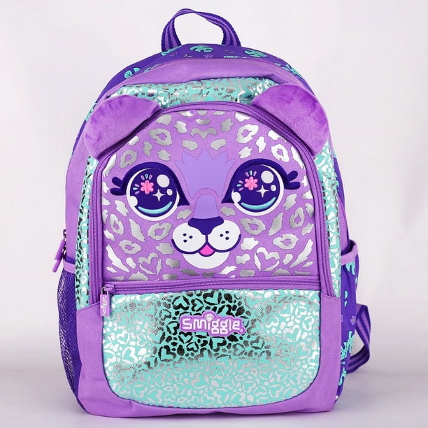 Bolsa de carga de leopardo púrpura para niños, mochila de gran capacidad, tetera, bolígrafo, estudiantes de Smiggle australianos, regalo de cumpleaños para niños