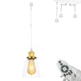 thumbnail image 1 of FSLiving Gimbaled LED Track Pendant Light,Adjustable Height Juno Track Lighting,Retro Gold Socket&Clear Glass Shade, Remote Control with E26 Smart LED Edison Bulb for Vaulted Ceiling - 1 Light, 1 of 9