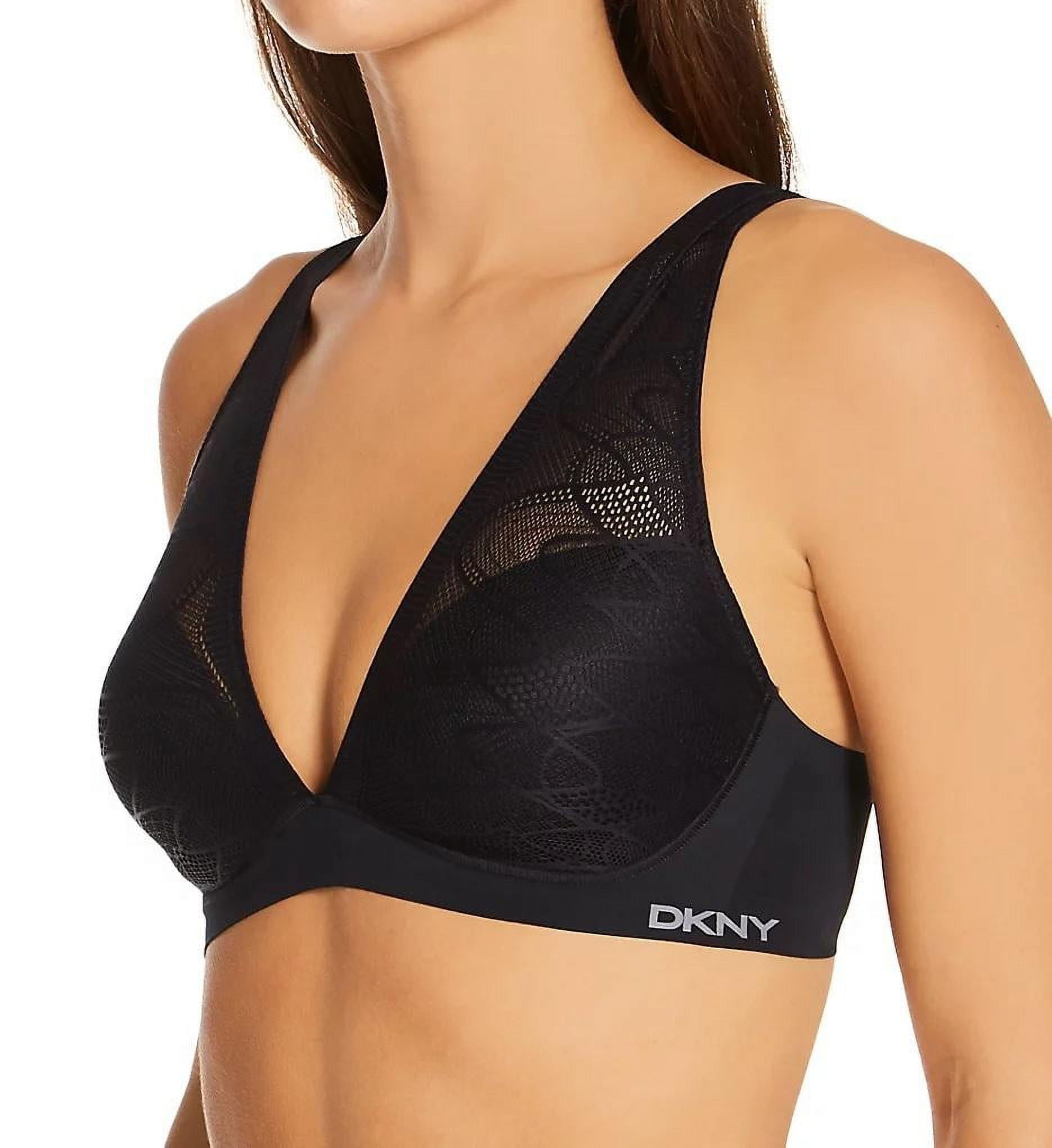 DKNY Black Lace Comfort Wireless Bra, US Small, NWOT 