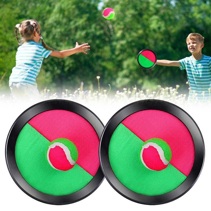 Deluxe Toss & Catch Paddle Toss and Catch Ball Set Toss and Catch Ball Game Outdoor Sport Game for Kids Backyard Games Beach Yard Games Suitable for Kids 2 Rackets,1Balls,1 Bag Hook & Loop 