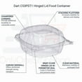thumbnail image 5 of VeZee Model # C53PST1|5.38"X5.25"X2.62" ClearSeal Hinged Lid Plastic Container Use for Take-out/to-Go Food, Sandwiches, Cake, Salad:50CT, 5 of 6