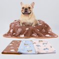 thumbnail image 5 of 1  3 Blankets  Soft Fluffy  Cute Elephant  Pet Blanket Flannel Throw for  Puppy  Brown/Yellow/Blue Medium(30x20 inch), 5 of 6
