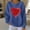 Blue, variant on Itsame Women Long Sleeve Heart T-Shirts Valentine's Sweatshirt Loose Crew Neck Tops Purple Size S