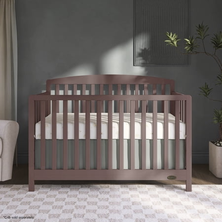 Dream On Me Odelle 5-in-1 Convertible Crib Converts from Baby Crib to Toddler Bed Day Bed Kids Bed and Full Size Bed Three Adjustable Mattress Height Positions Baltic Amber