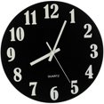 thumbnail image 2 of Wooden Wall Clock with Nightlight Function for Home Decoration Black 10.5 Inches, 2 of 3