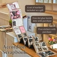 thumbnail image 5 of Accordion Foldable Scrapbook Album, 4.3 * 7.1in Stretchable DIY Handmade Memory Book with Blank Pages, Large Photo Album Kit for Anniversary, Travel, Lovers, Birthday & Christmas Gift(Black), 5 of 7