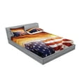thumbnail image 2 of Ambesonne Scenery Fitted Sheet & Pillow Sham Set, Sunset and Horizon, Queen, Multicolor, 2 of 2