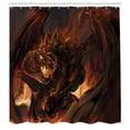 thumbnail image 3 of Ambesonne Brown Shower Curtain, Angry Molten Dragon Motif, 69"Wx75"L, Yellow and Brown, 3 of 5