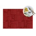 thumbnail image 4 of YFYANG Washable Heat-Resistant Placemats, 70% PVC/30% Polyester, Maroon Abstract Geometry Kitchen Table Mat, 12" x 18" 1 Piece, 4 of 6