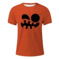 thumbnail image 3 of VBARHMQRT Blue Sweatshirt Men's Print Theme T Shirt Printed Solid Color Short Sleeve Top Orange, 3 of 4
