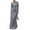 Light Gray, variant on Women's Elegant Stretch Satin Gown Wedding Guest Dress Crew Neck Long Sleeves Tunic Evening Dress Blue M