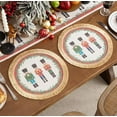 thumbnail image 5 of Fennco Styles Nutcracker Fringe Holiday Placemats 13" Round, Set of 4 - Multicolored Soldier Print Festive Table Mats for Christmas Décor, Banquet, Family Gathering and Special Events, 5 of 9