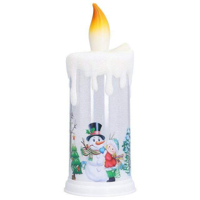 Velas navideñas sin llama LED simulación llama Santa decoración luz nocturna para Navidad tipo D ancianos