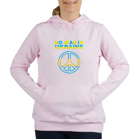 CafePress - No War In Ukraine Support American Ukra Sweatshirt - Women's Hooded Sweatshirt